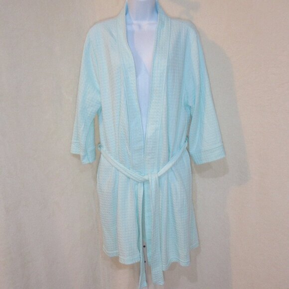Croft & Barrow Intimates Light Blue Waffle Knit Robe | Size S - Picture 1 of 7